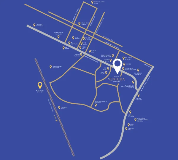 Map showing the location of Vihang Ventura